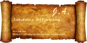 Jakubecz Alfonzina névjegykártya
